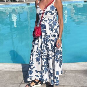 Floral Blue and White Women's dress